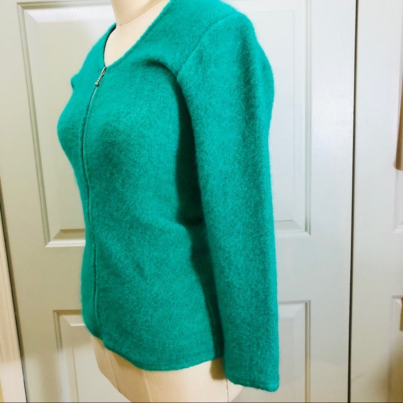 Gabriel Milano Kid Mohair Zip Sweater Size Small Green Color - Picture 7 of 13